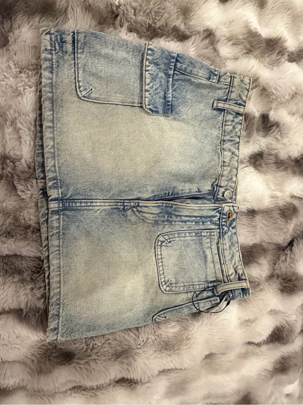 ZARA Light Wash Denim Mini Skirt SIZE SMALL